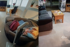 Before and After stunning carpet cleaning result