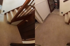 Before / After Staircase and landing carpet cleaning in apartment in Tenbury