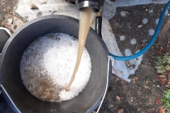 Dirty water after cleaning a sofa