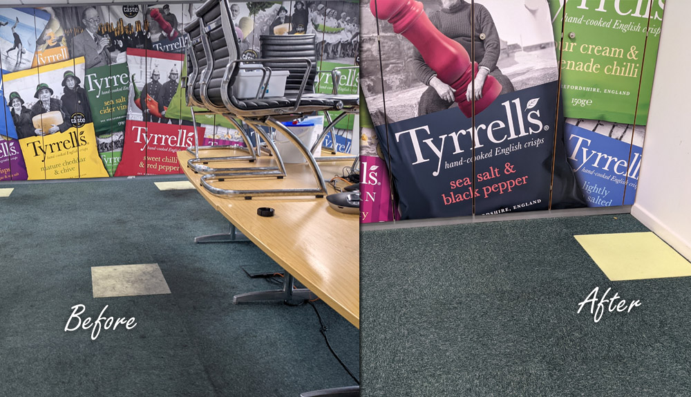 Carpet cleaning at Tyrrells Potato Crisps, KP Snacks