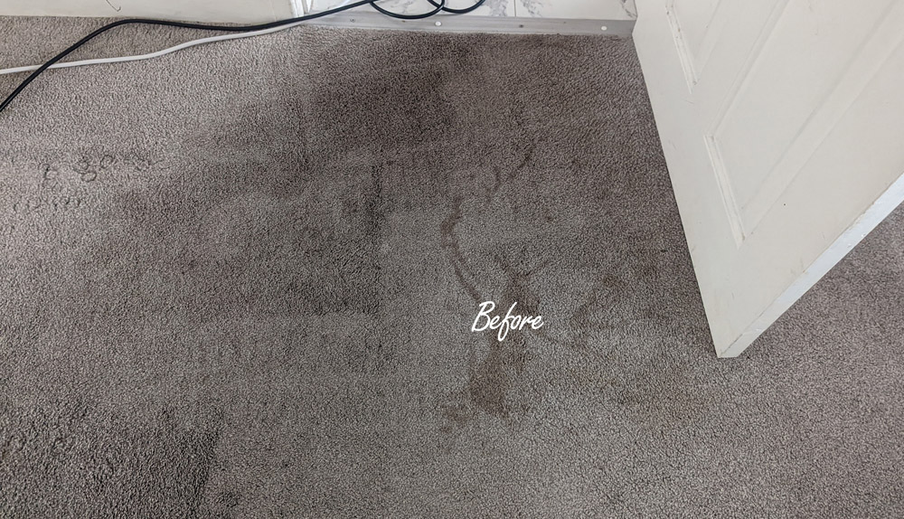 Extremely dirty synthetic carpet